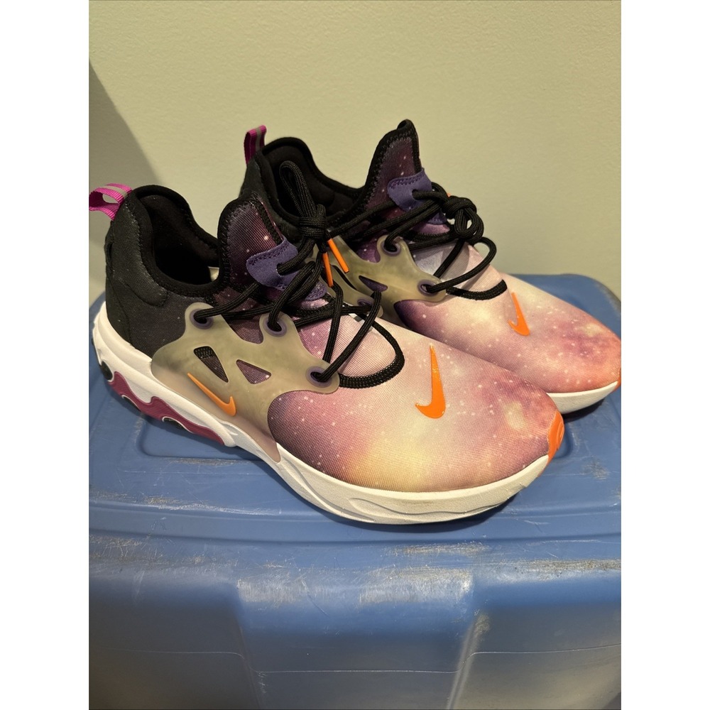 Men Nike React Presto PRM Galaxy Shoe Black/Total Orange 10.5
